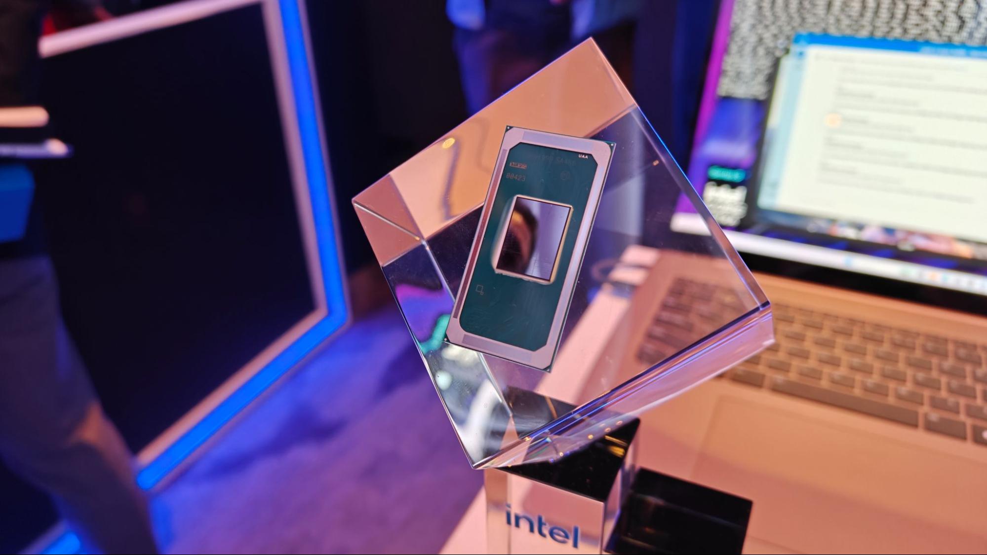 Intel Chip encased in clear resin